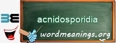 WordMeaning blackboard for acnidosporidia